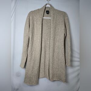 Eileen Fisher Taupe Open-Front Cardigan Wool Alpaca Blend Size Small